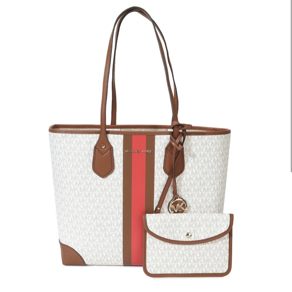 Michael Kors Eva Large Signature Logo Stripe Tote Bag